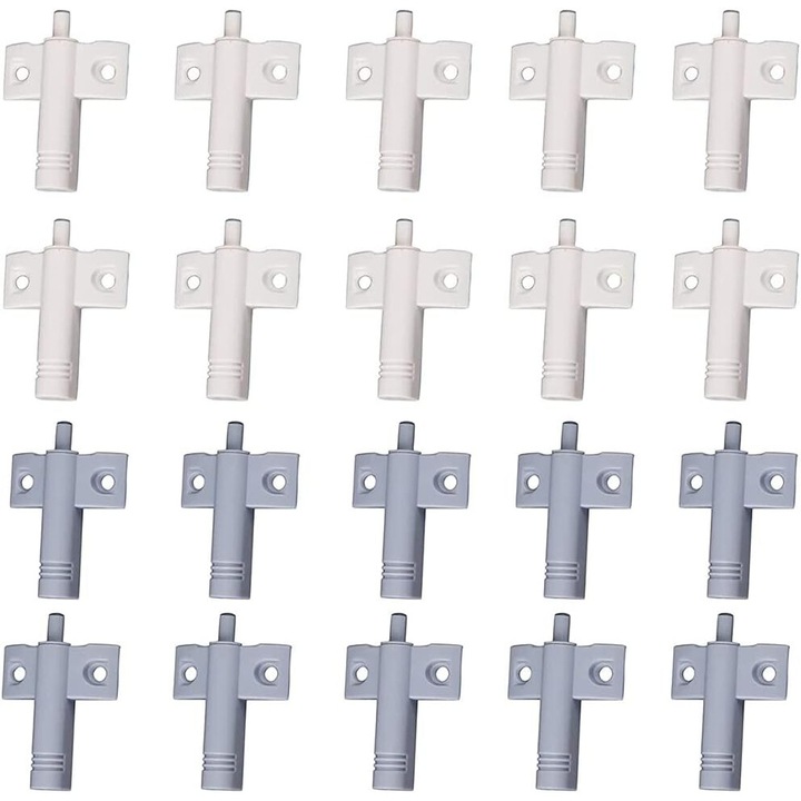 Set 20 amortizoare pentru usi de bucatarie, alb si gri, 53x46mm