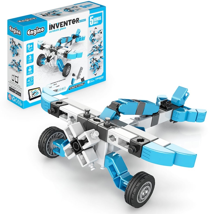 Set de constructie Engino - Inventor Mechanics: Avion acrobatic