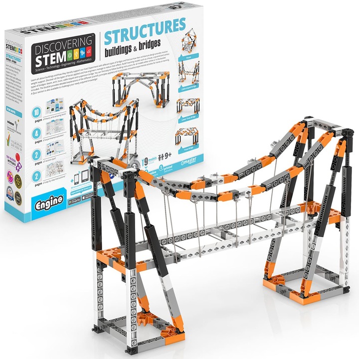 Комплект конструктор Engino - Discovering STEM Mechanics: Сгради и мостове