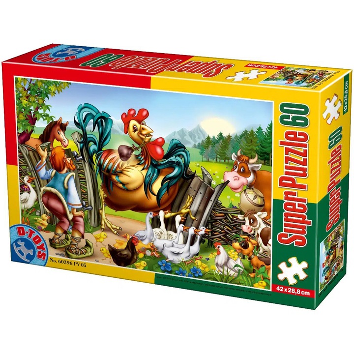 Puzzle D-Toys - Basme: Punguta cu doi bani, 60 piese