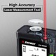 Telemetru cu laser 50M, Ecran LCD, precizie +/- 2mm, protectie IP54, clasa laser II, calcul suprafata, calcularea volumelor, geanta protectie, curea transport, 2 baterii 1.5 V (AAA), Negru
