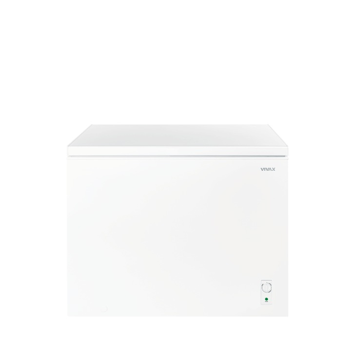Фризер VIVAX CFR-199, капацитет 198л, клас E, екстремни условия -24 градуса по Целзий, конвенционално охлаждане, регулируем термостат, 1 метална кошница, H 87см Бял