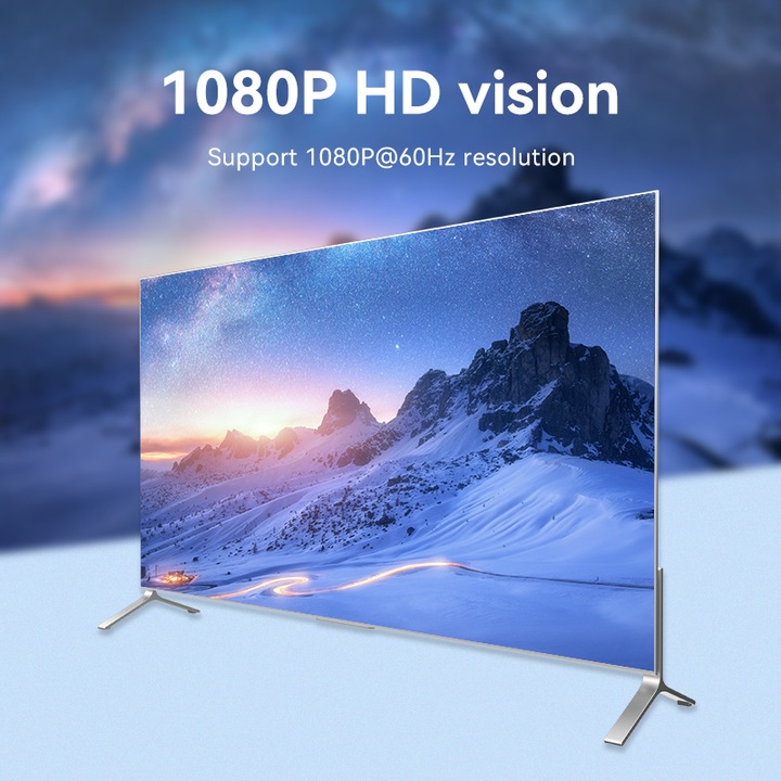 Преходник Конвертор HDMI към VGA, VENTION, HDMI A мъжки към VGA женски - има звук, 1080P@60HZ, С аудио кабел и захранващ кабел, 0,15 м