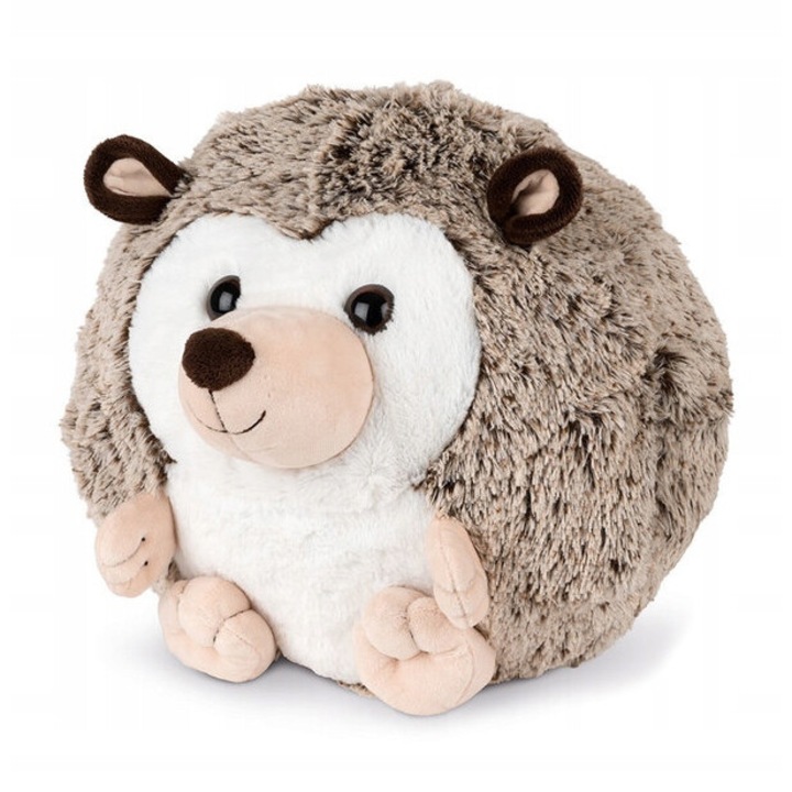 Уютна възглавница за затопляне на ръце Noxxiez, плюшена играчка, таралежчета, 3 в 1, за деца 3+, с мек пълнеж и странични отвори за ръце, 35x35x35 см, 400 гр., изработена от висококачествен полиестер, перфектен комфорт и топлина, светлокафява