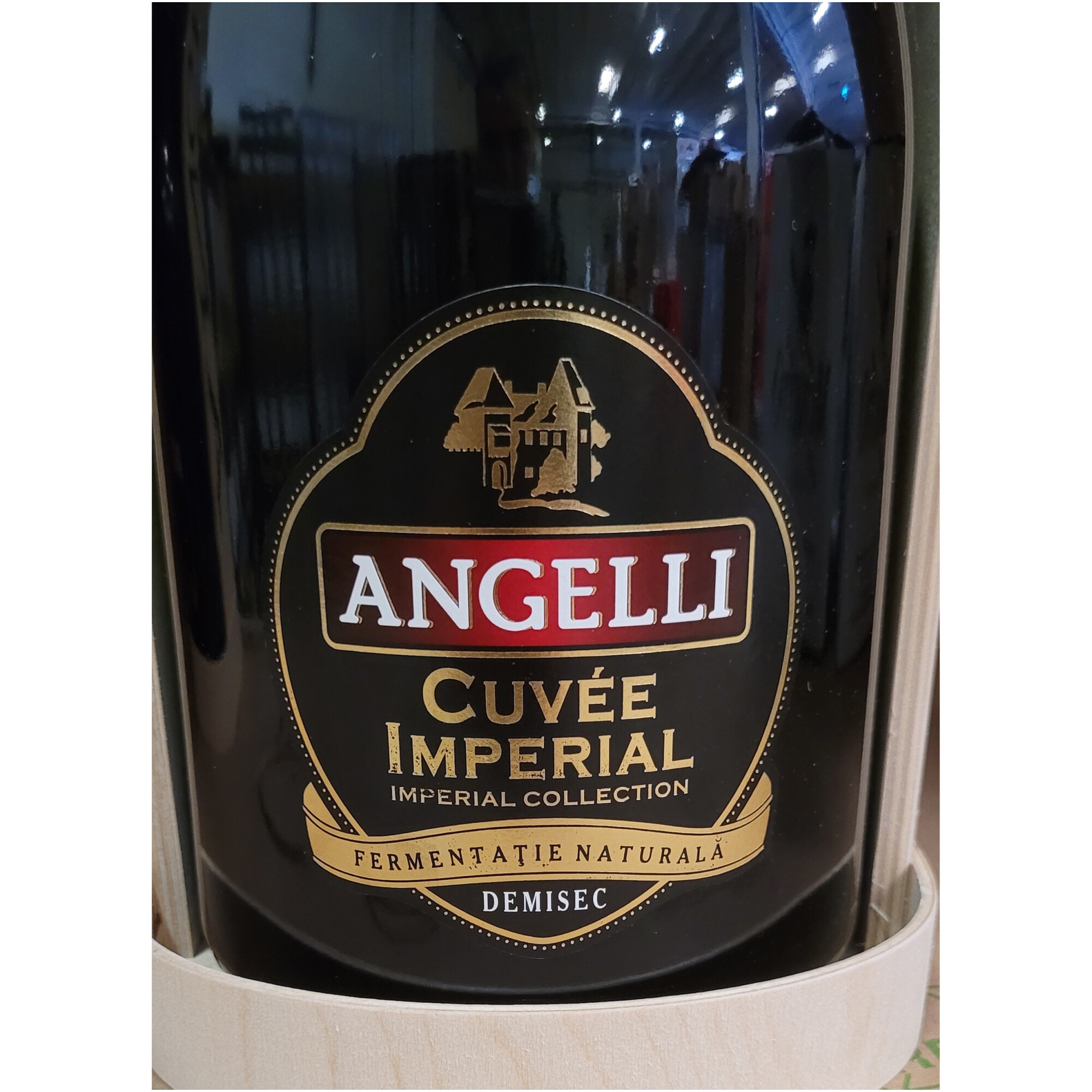 Vin Spumant Angelli Doublemagnum Cuvee Imperial, 3l Cutie lemn