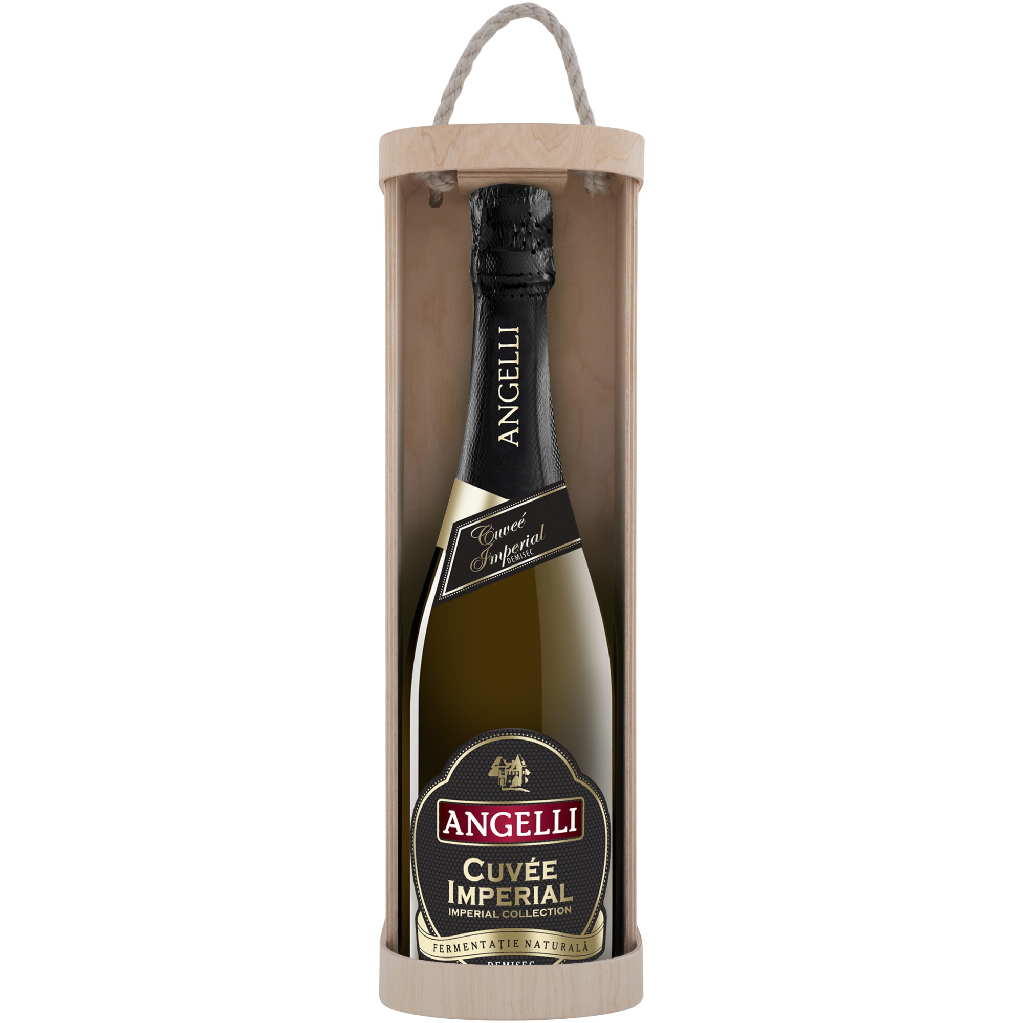 Vin Spumant Angelli Doublemagnum Cuvee Imperial, 3l Cutie lemn