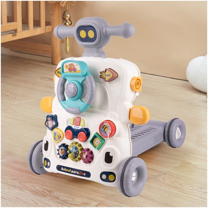 Antepremergator transformabil interactiv 6in1 cu volan Activity Walker