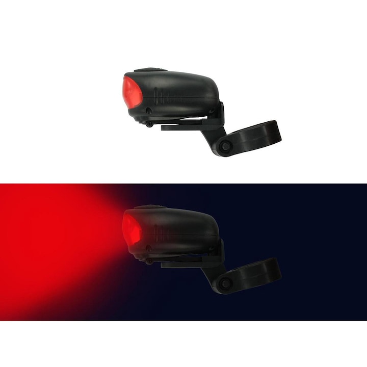 Lampa spate Led pentru bicicleta, IP65 Rezistent la Apa si Praf, 3 Moduri de Lumina, Buton On/Off, Acumulator, Negru