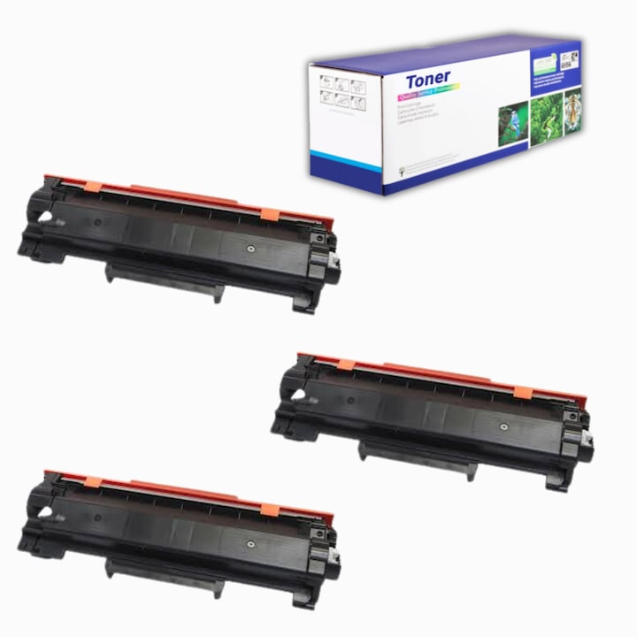 Set 3 x Cartus toner compatibil Brother TN2421XL, negru (black), 18000 pagini, chip inclus, Brother DCP-L2512D, DCP-L2532DW, DCP-L2552DN, MFC-L2712DN, MFC-L2712DW, MFC-L2732DW