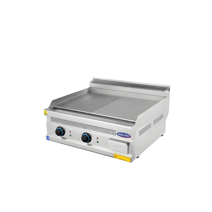 Gratar cu placa neteda si striata Ideal Inox 60 cm electric Linia 630