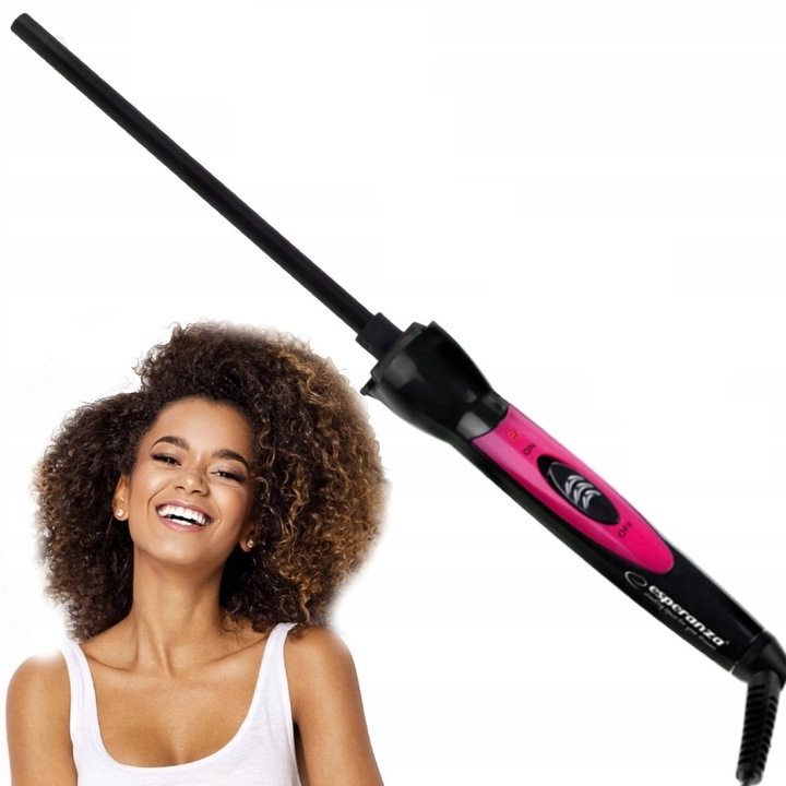 Ondulator pentru bucle afro, Invelis Ceramic, 25W, 230V, cablu de 180cm, Negru - Rosu