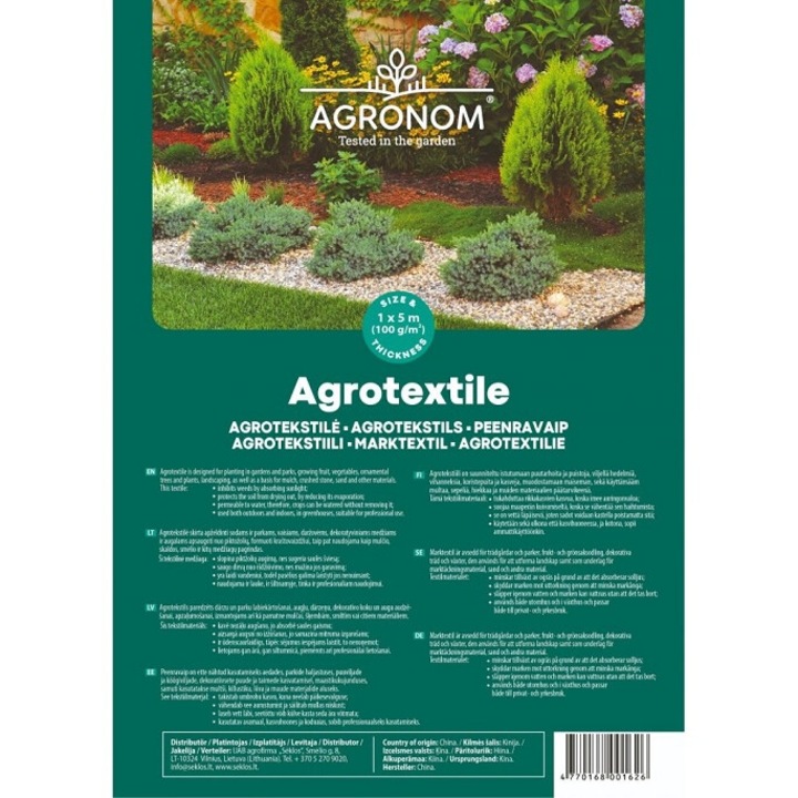 Folie Agrotextil 1x5M, 100 gr/mp, Agronom
