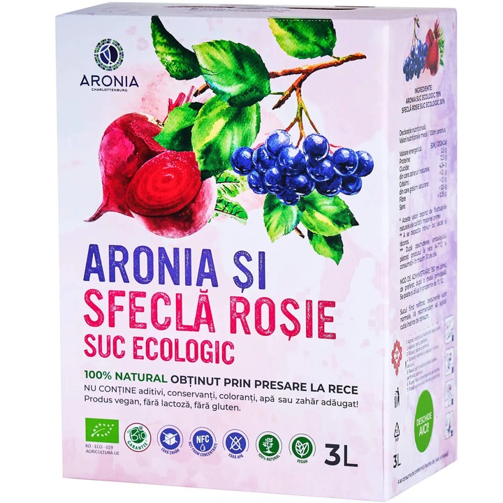 Suc de Aronia si Sfecla Rosie 100% Natural si Ecologic la 3L