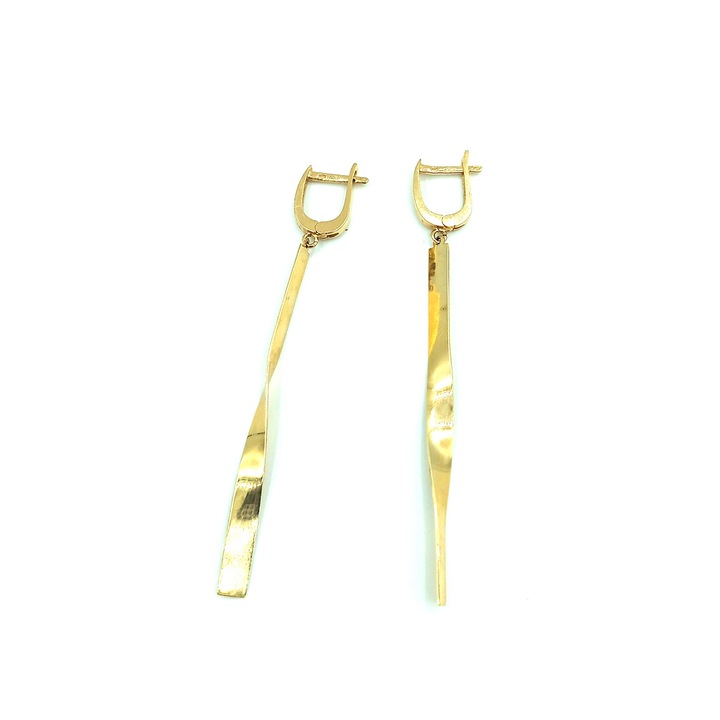 Cercei 2922 Dama, Aur 14k, Galben, 6.50cm
