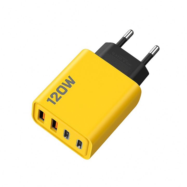 120 W-os töltő 4 porttal, gyorstöltés, Cyberpunk stílus