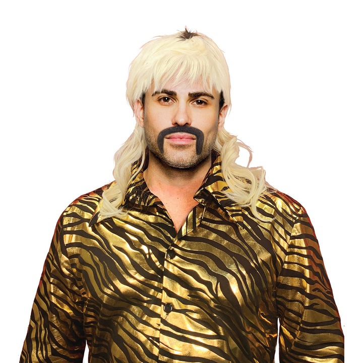 Paróka és bajusz szett, Seeing Red, Cosplay King of Tigers, Szőke / Sötétbarna