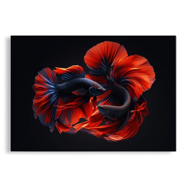 Tablou Canvas, Pesti Betta, Albastru si Rosu, 70x100 cm