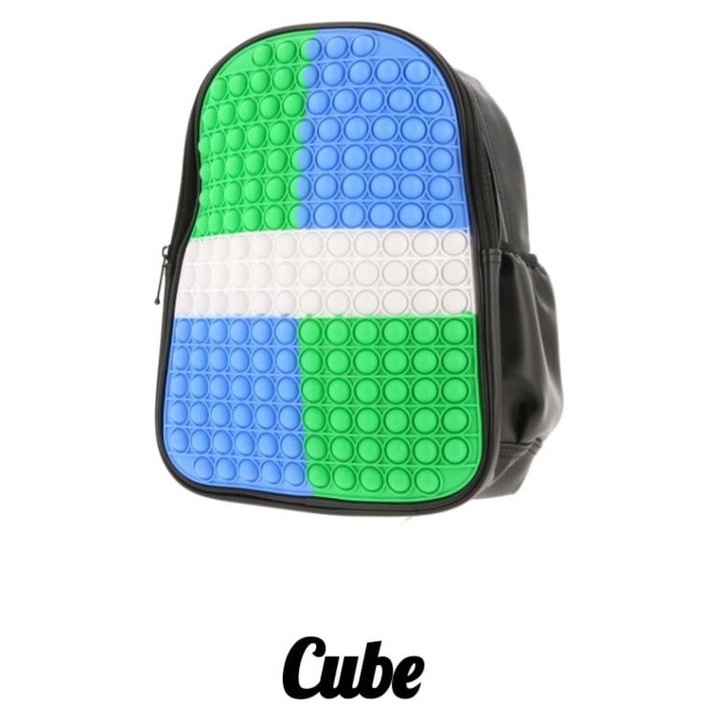 Rucsac Pop It piele ecologica P11, 31 x 24 x 12 cm, Cube