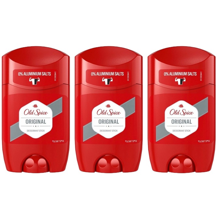 Set 3 x Old Spice Antiperspirant Stick 50ml Men Original, All Day Fresh, Intense Fresh Fragrance, Anti-urme albe, revirgorant, prospetime de durata, protectie 48h