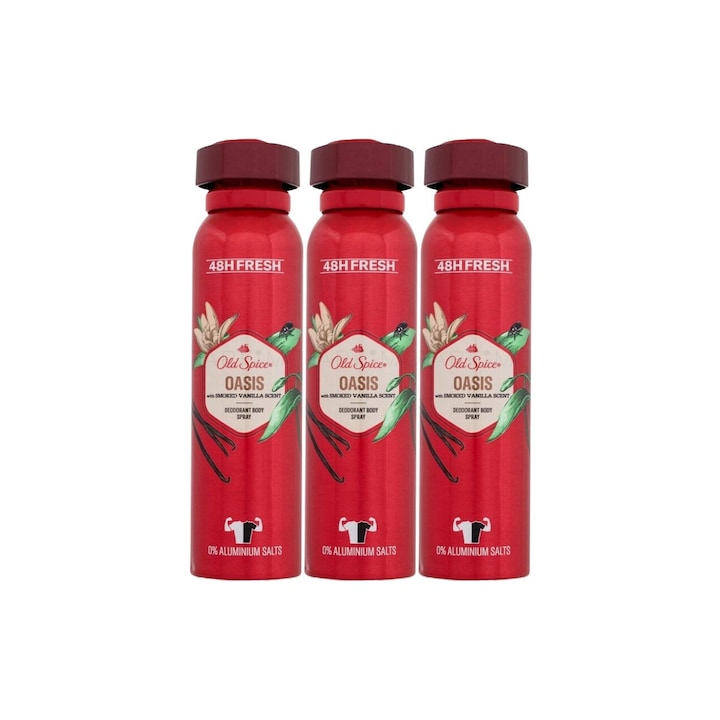 3 db Old Spice dezodor 150 ml-es Men Oasis készlet, egész napos friss, intenzív illat, fehér foltok ellen, élénkítő, hosszan tartó frissesség, 48 órás védelem