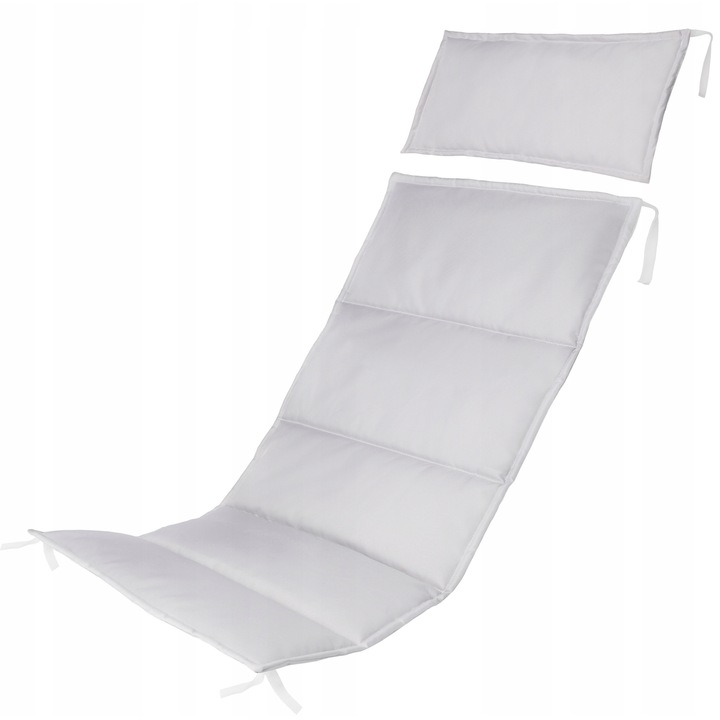 Perna Pentru Sezlong, Ferocitate, Material: Poliester Cu Certificat Iso, Rezistent La Apa, Se Usuca Rapid, Usor De Curatat, 130 cm x 45 cm, 45 cm x 25 cm, Gri