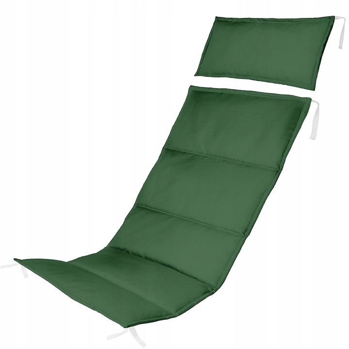 Perna Pentru Sezlong Din Lemn, Ferocity, Material: 100% Poliester Cu Certificat Iso, Rezistenta La Apa Si Se Usuca Rapid, Usor De Pliat Datorita Snururilor Laterale, Compozitie Din Doua Parti Separate, 130 cm x 45 cm, 45 cm x 25 cm, Verde