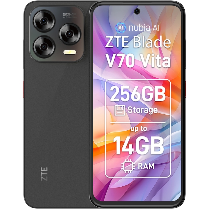 Смартфон ZTE Blade V70 Vita, Dual SIM, 4GB RAM, 256GB, 4G, Stone Grey