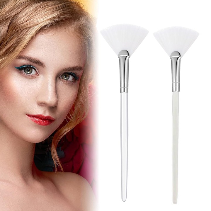 Set pensule cosmetice Zeaicos, 15cm, alb si negru