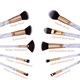 Set de pensule de machiaj, Zeaicos, 10 bucati, alb marmorat, 20x12x12cm