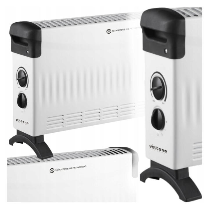Calorifer electric Volteno VO2455, 2000W, calitate superioara, protectie impotriva supraincalzirii, design modern, 3 trepte putere, alb, 32,5x52,5x17cm