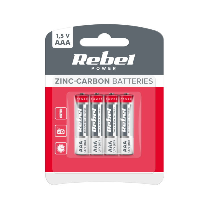 4 db AAA elem készlet, REBEL, 1,5V