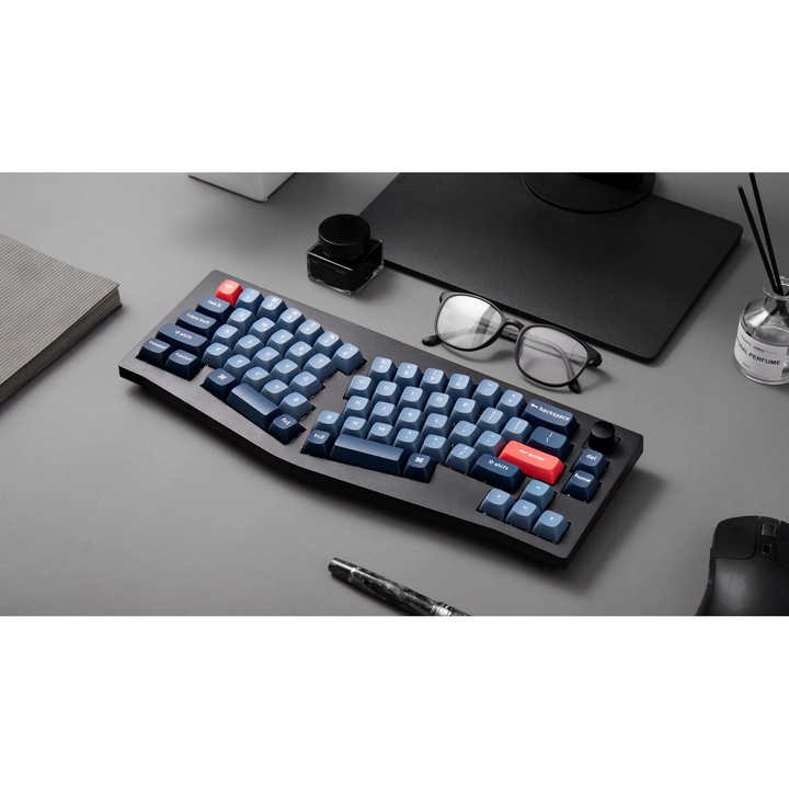 Механична клавиатура Keychron V8 Max Alice Layout QMK/VIA, Hot-Swappable, 2.4GHz, Безжична, Bluetooth 5.1, USB-C, Gateron Jupiter Red, Black