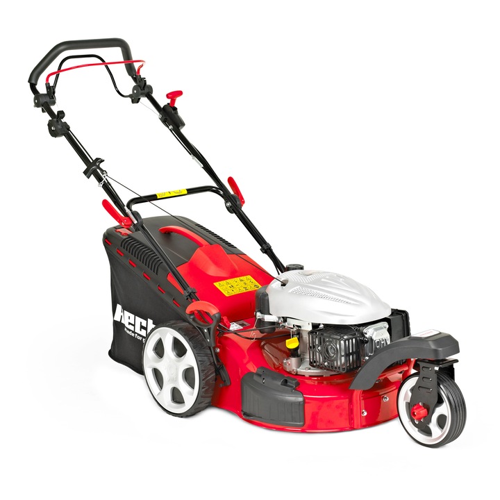 Косачка HECHT 5483 SW 5 в 1, бензин 5 к.с., самоходна, комплект за мулчиране, работна ширина 46 см