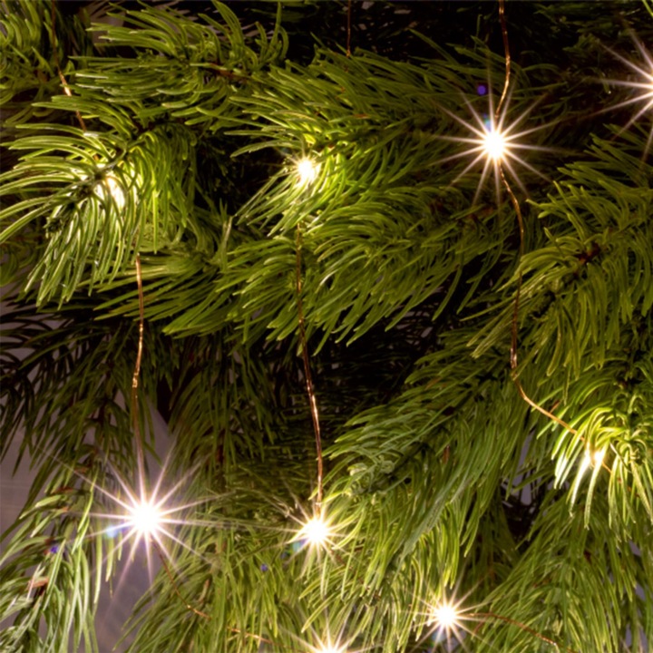 Home by Somogyi Home ML26ww sir de lumina micro LED, design interior, 20 micro LED-uri alb cald, lungime sir 1,9 m, baterii