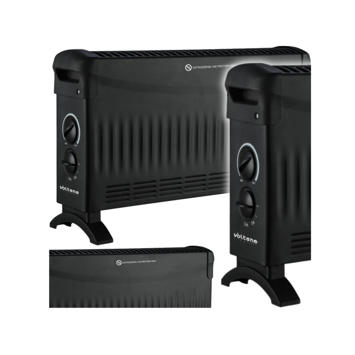 Calorifer electric Volteno VO2456, 2000W, 3 trepte putere, negru, 52x17x32cm