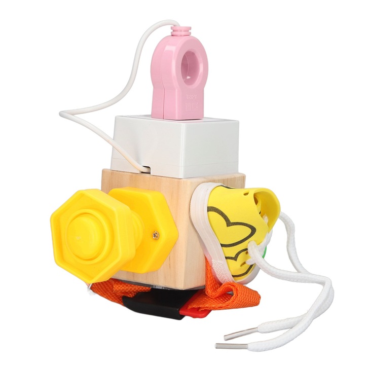 Интерактивна пъзел игра, longziming, изработена от дърво, за развиване на умения, многоцветна, 30x30 см