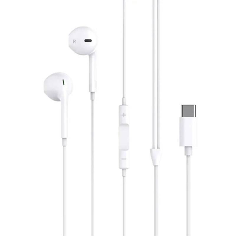 Casti cu Mufa Type-C, XO-EP72, Compatibile iPhone 15/16 si Android, 1.2m, Microfon si Control volum, Alb