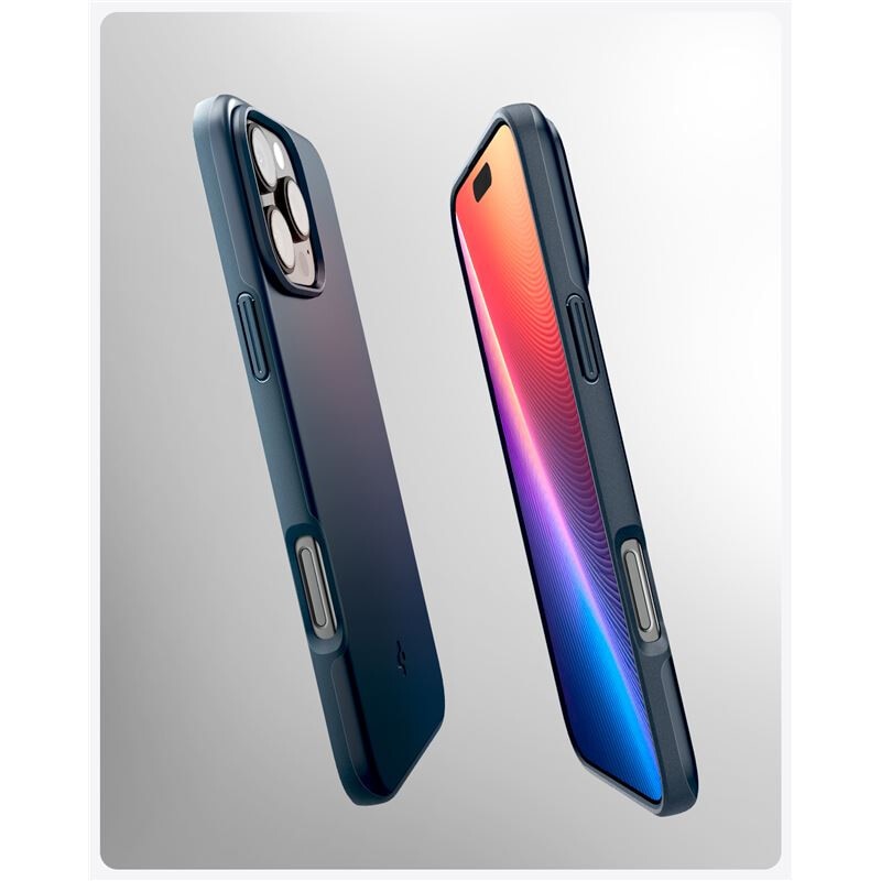 Husa slim Spigen Thin Fit MagSafe compatibila cu iPhone 16 Pro Metal Slate