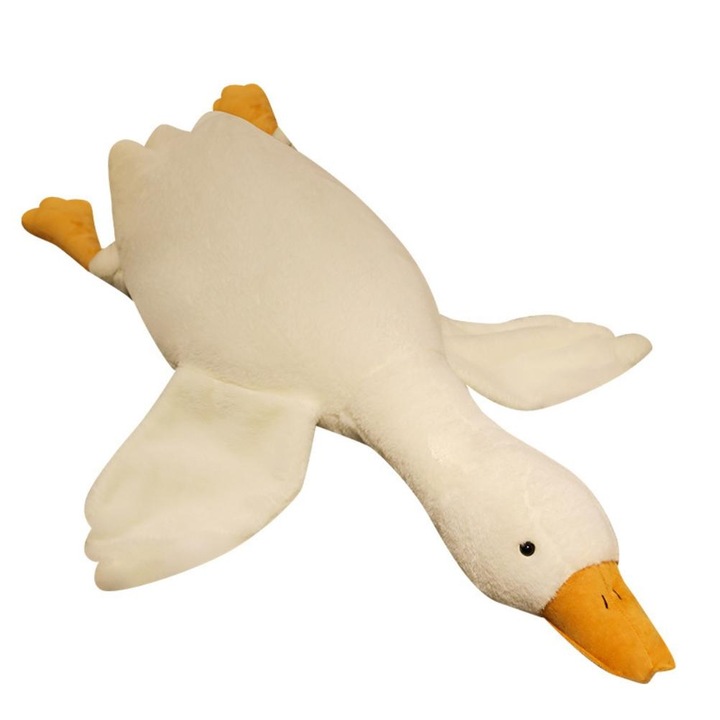 Jucarie de plus rata, Jormftte, 90cm, material moale, alb