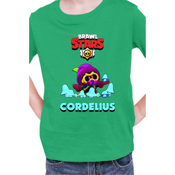 Gyerek póló Brawl Stars Tralala Cordelius 1, Zöld