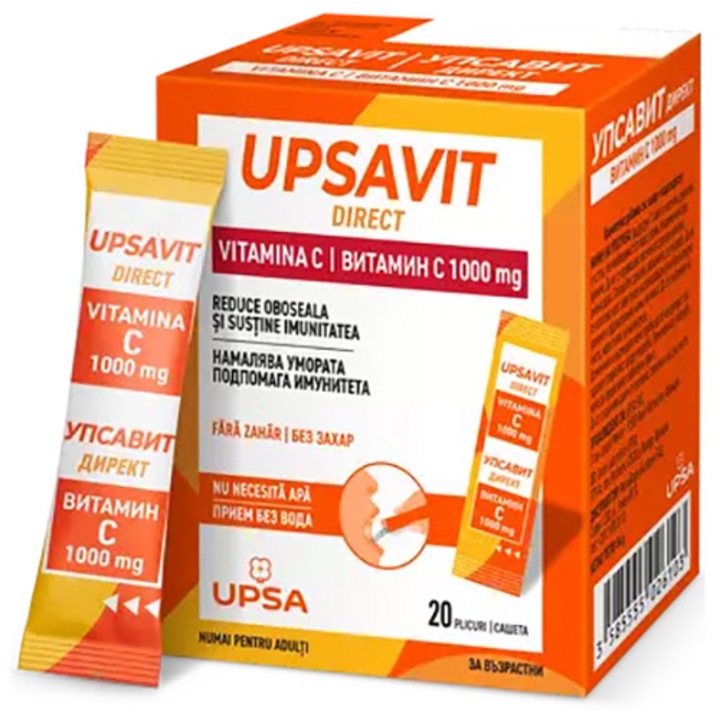 Supliment alimentar UPSAVIT DIRECT VITAMINA C 1000 MG 20 X STICKS ORODISP.