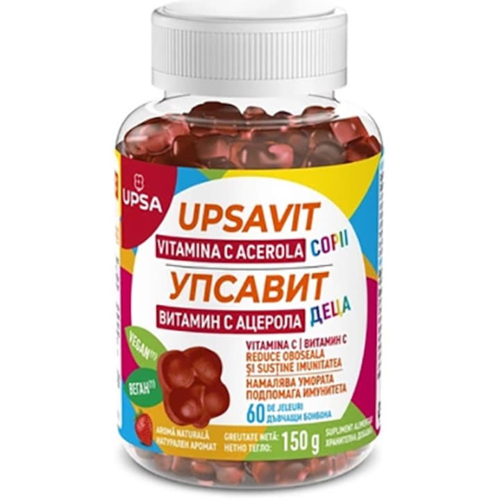 Supliment alimentar UPSAVIT VITAMINA C ACEROLA COPII 60 X JELEU