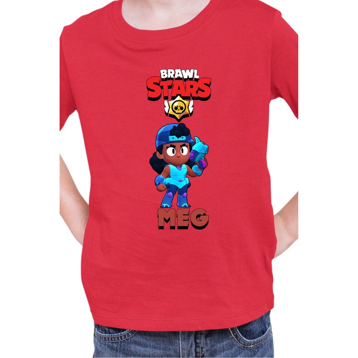 Gyerek póló Brawl Stars Tralala Meg Beetle, Piros