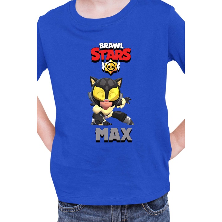 Gyerek póló Brawl Stars Tralala Max Panther, Kék