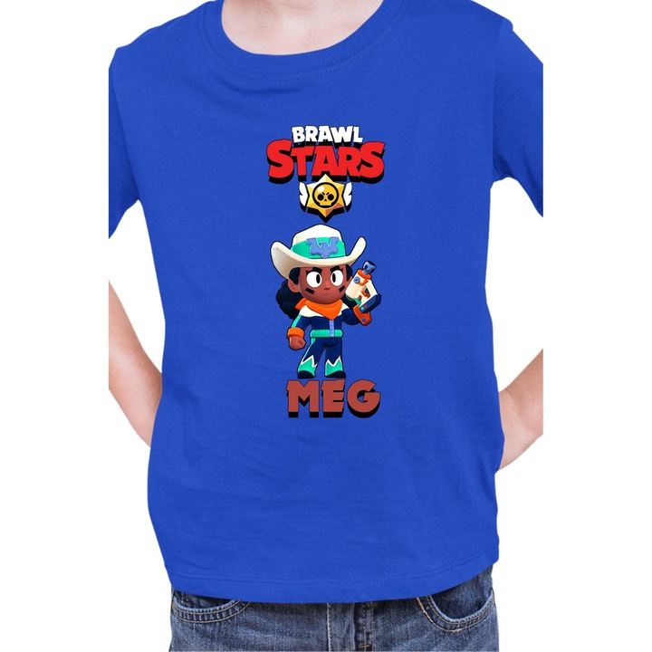 Gyerek póló Brawl Stars Tralala Meg Monster, Kék