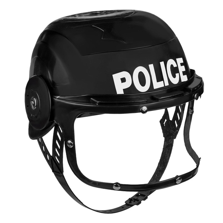 Casca Politie, Jucarie, Culoare Negru, Material Plastic, MYONNA IT & E- COMMERCE ®