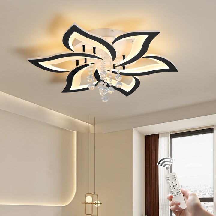 Candelabru ERENYEA cu 6 surse LED, negru/alb, 69x30cm, 40W, 220V