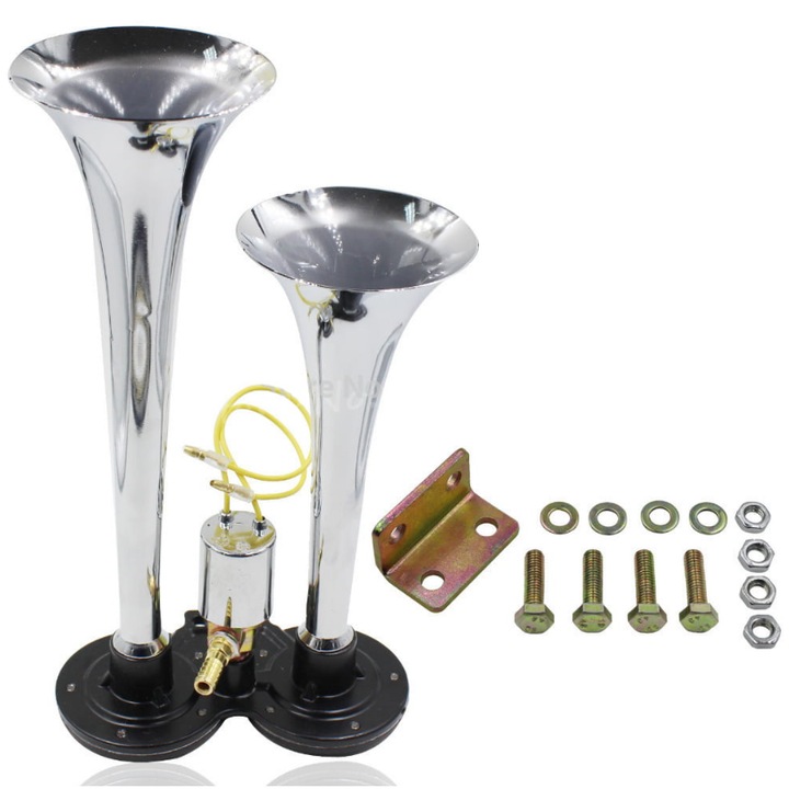 Claxon 2 Goarne idealSTORE 24V pe Aer, Usor de Montat, Sunet Puternic, Disign Ergonomic, New Generation