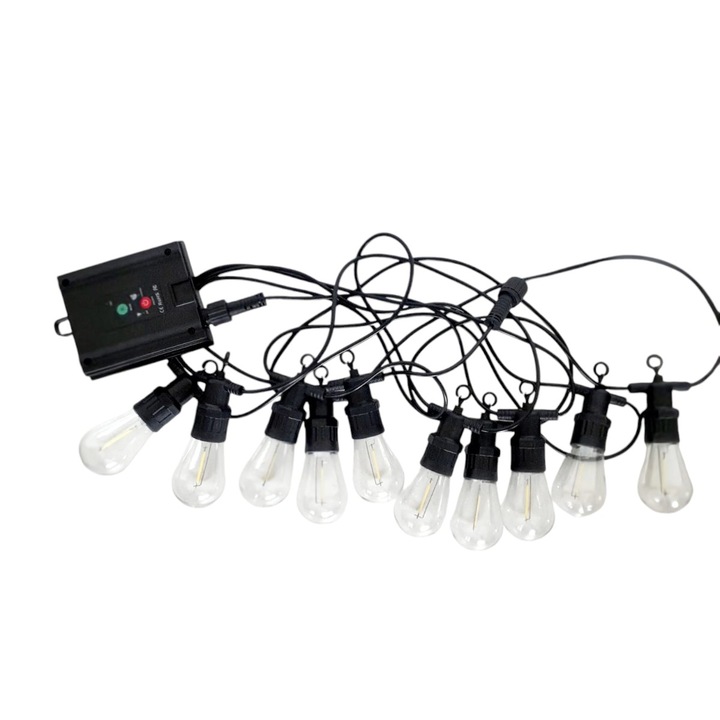 Ghirlanda luminoasa, solara, decorativa, interconectabila, Naimeed D6078, 5m, 10 Becuri LED, Lumina Alb Rece