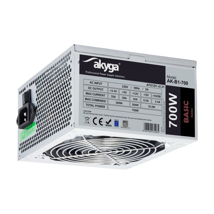 Sursa PC Akyga 700W, ATX AK-B1-700, 5x SATA, 120mm, pasiv PFC